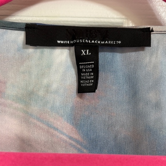 White House Black Market Multicolor Floral V-Neck silky Blouse - Picture 2 of 11